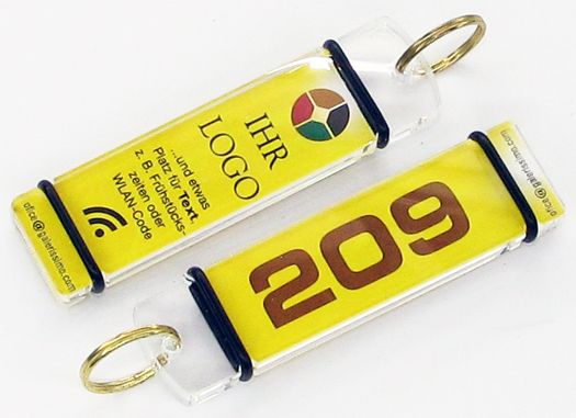 lange schmale Messing-Schlüsselanhänger